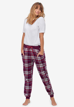 Beverly Rock Womens 100/% Cotton Flannel Plaid Lounge Pants/ Available in Plus Size