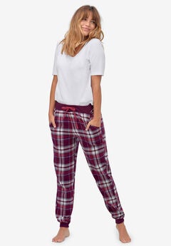 Beverly Rock Womens 100/% Cotton Flannel Plaid Lounge Pants/ Available in Plus Size