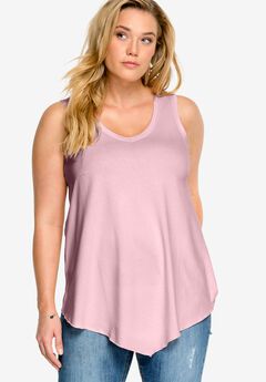 V-Neck Pointed Front A-Line Tank Top