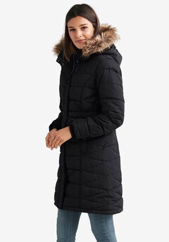 Faux Fur Trim Puffer