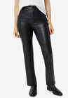 Faux Leather Trousers, BLACK, hi-res image number null
