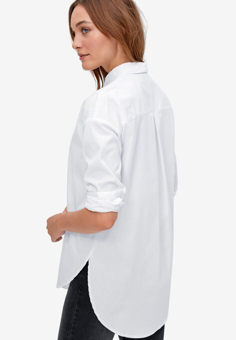 Relaxed Button Front Tunic Shirt, , alternate image number null