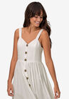 Button-Front A-Line Dress, , alternate image number null