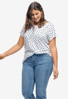 Printed cap sleeve tee, , alternate image number null