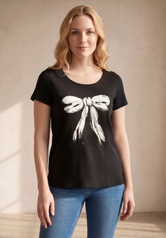 100% Cotton Scoopneck Short Sleeve Graphic Tee