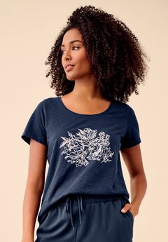 Plus Size Cotton Graphic Tees