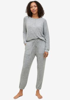 Marled Henley Lounge Top