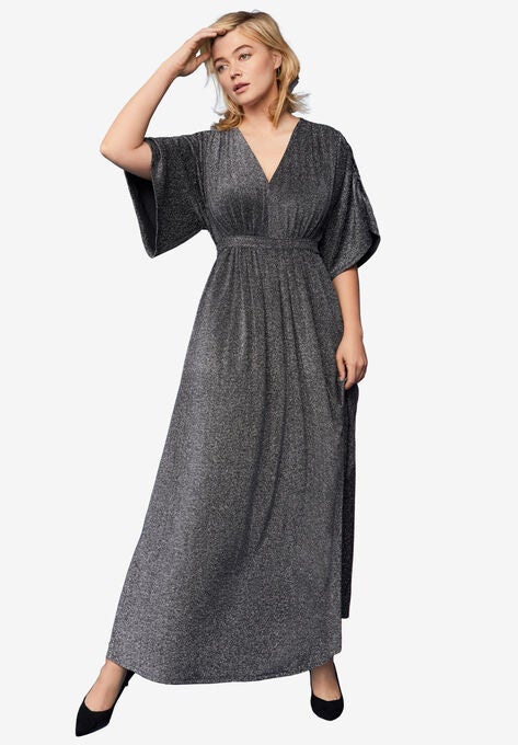 Knit Tie-Back Maxi, BLACK SILVER, hi-res image number null