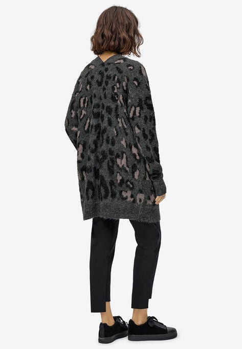 Animal Print Jacquard Cardigan, , on-hover image number null
