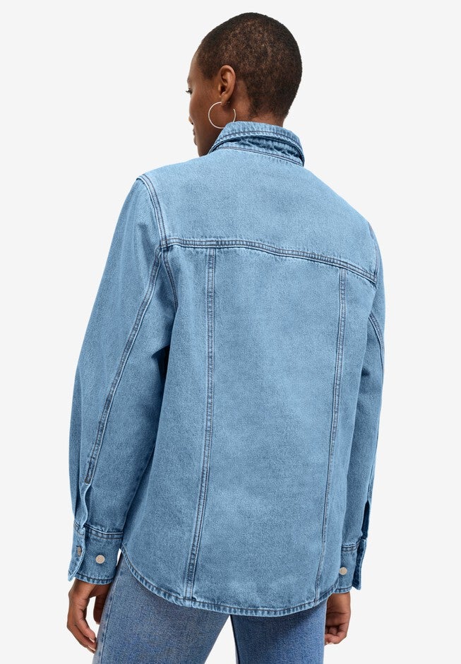 Denim Shirt Jacket, STONEWASH, on-hover image number null