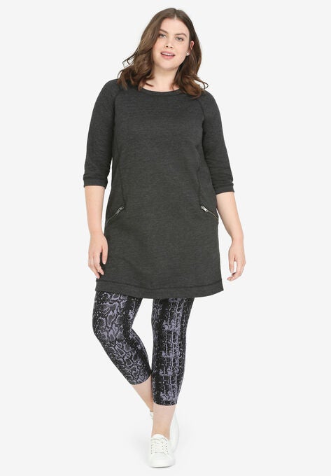 French Terry Zip Pocket Tunic, , alternate image number null