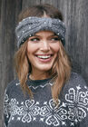 Cable Knit Pearl Trim Headband, , alternate image number null