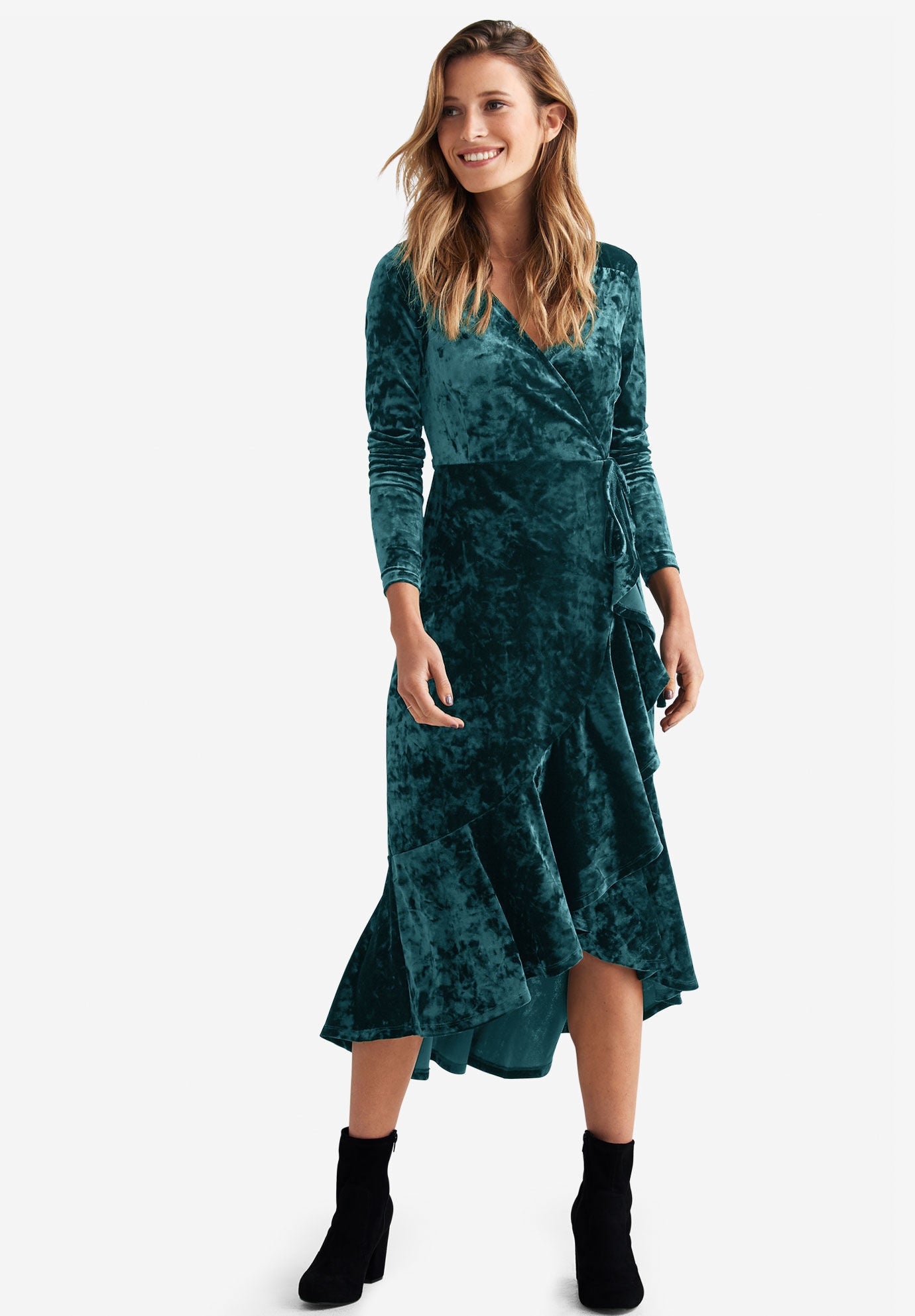 Selina spot velvet print dress Clearance