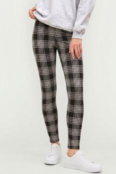 Cotton Spandex Elastic Waist Full Length Leggings