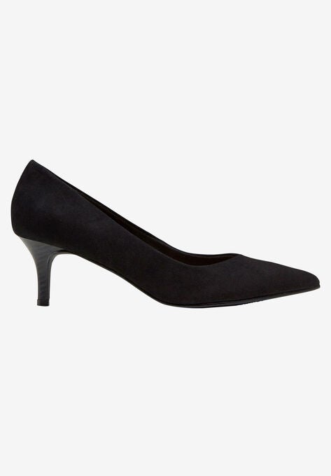 Pointed Toe Kitten Heel, BLACK, hi-res image number null