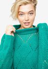 Pointelle Mockneck Pullover, , alternate image number null