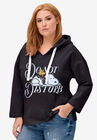 Peanuts Women's Hooded Sweatshirt Black Snoopy, BLACK SNOOPY, hi-res image number null