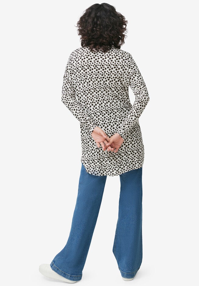 V-Neck Inverted Pleat Tunic, , on-hover image number null
