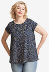 Trapeze Knit Tee, NAVY WHITE DITSY, hi-res image number null