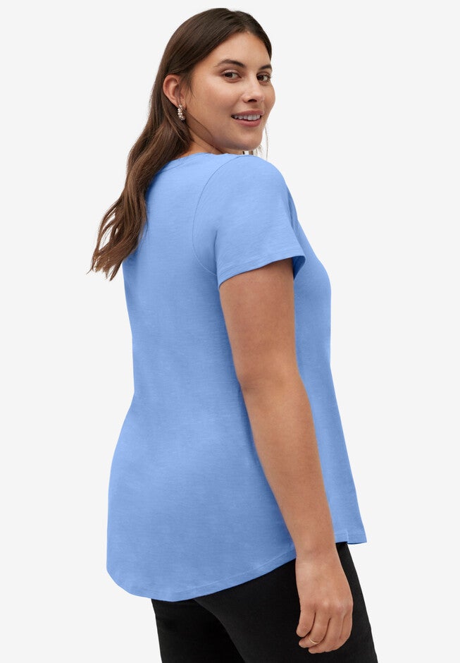 Scoop Neck Short Sleeve Tee, , alternate image number null