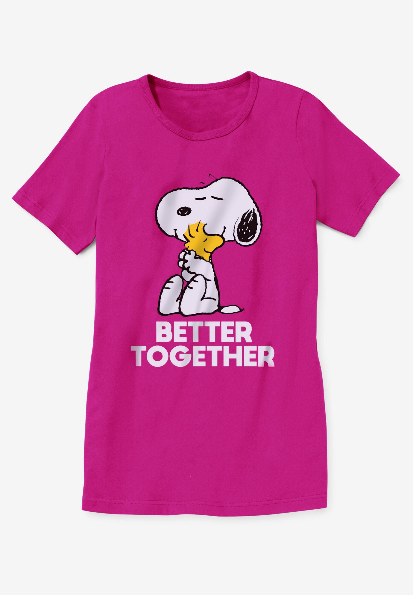 Peanuts Short-Sleeve Raspberry Snoopy Woodstock Crew Tee, , alternate image number 1