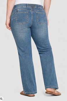 Stretch Mid-rise Back Elastic Bootcut Jeans