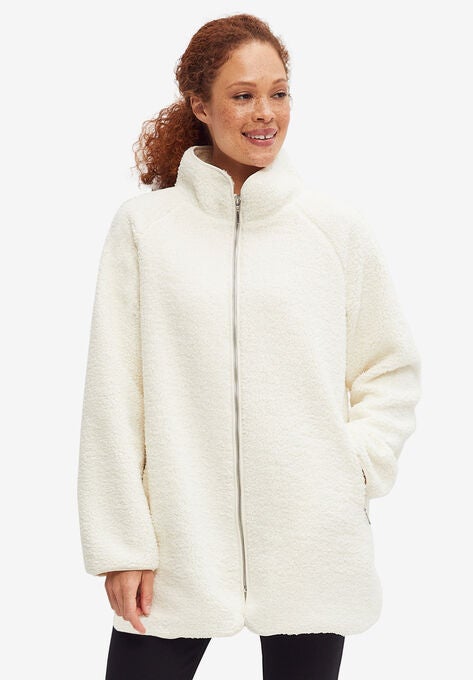 Sherpa Zip-Front Jacket, IVORY, hi-res image number null