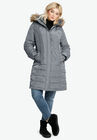 Faux Fur Trim Puffer, GUNMETAL, hi-res image number null