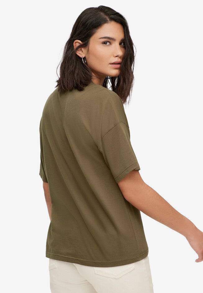 Short Sleeve Boxy Drop Shoulder Tee, , on-hover image number 1
