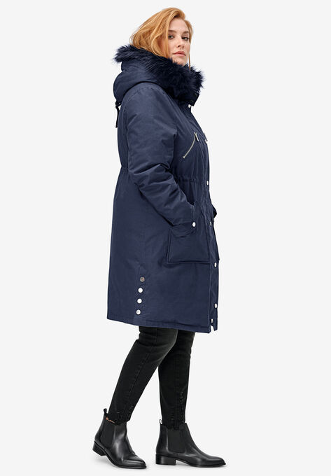 Side-Snap Zip-Front Parka, , on-hover image number null