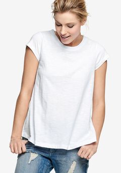 Cotton Jersey Slub Cap Sleeve Trapeze Tee