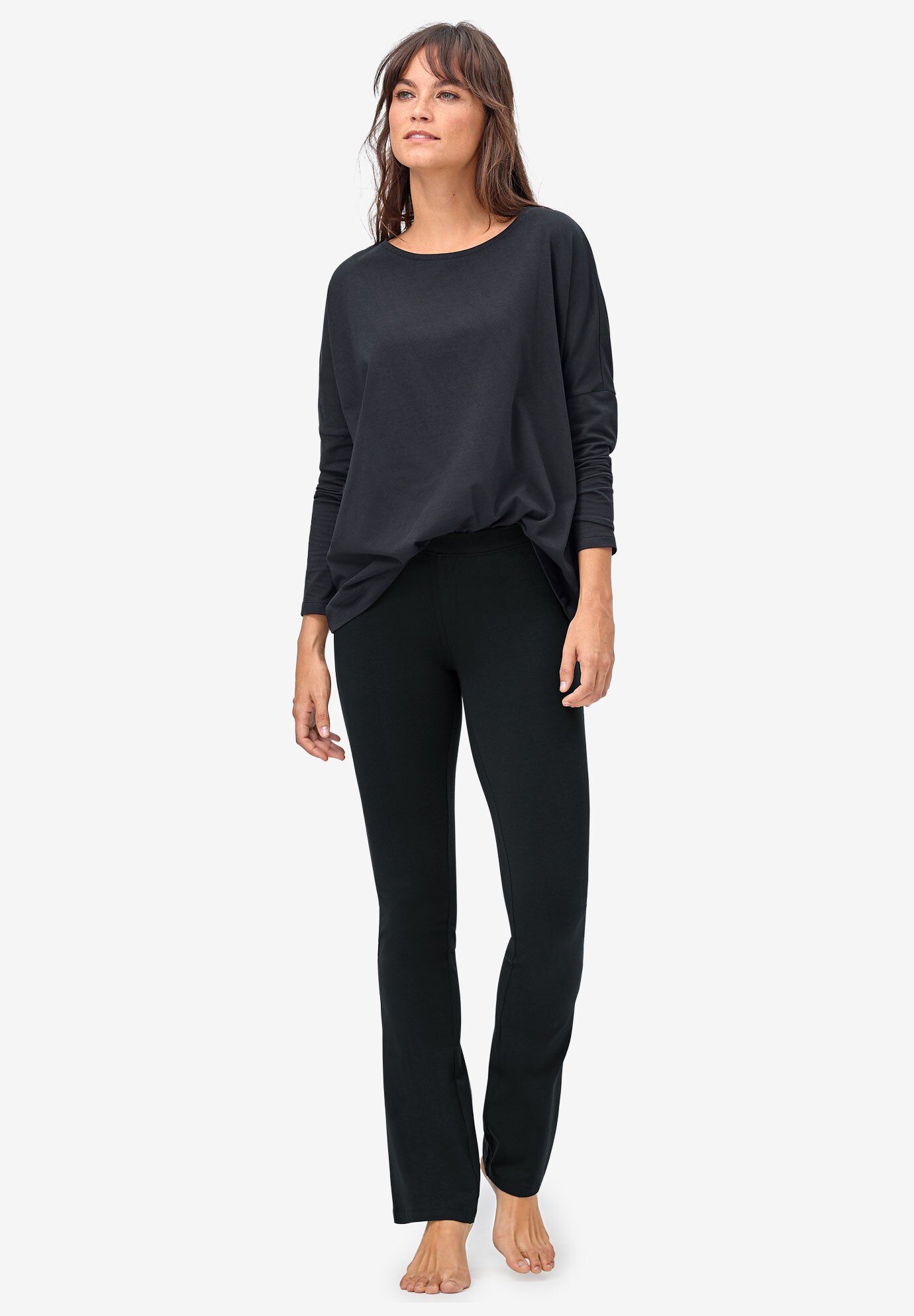 Stretch Bootcut Sleep Pants, BLACK, hi-res image number 0