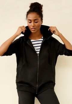 Ellos Studio French Terry Long Sleeve Zip-Front Hoodie