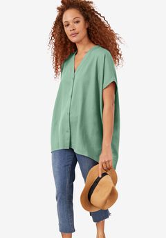 Oversized Linen-Blend Tunic