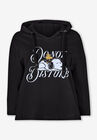 Peanuts Women's Hooded Sweatshirt Black Snoopy, , alternate image number null