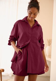 Oversized Linen-Blend Boyfriend Shirt