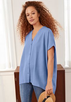 Oversized Linen-Blend Tunic