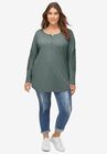 Crochet Trim Henley, , alternate image number null