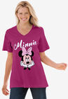 Disney Short Sleeve V-neck Tee Raspberry Minnie, RASPBERRY MINNIE, hi-res image number null