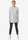Sweatshirt Tunic with Shirttail Hem, HEATHER GREY, hi-res image number null