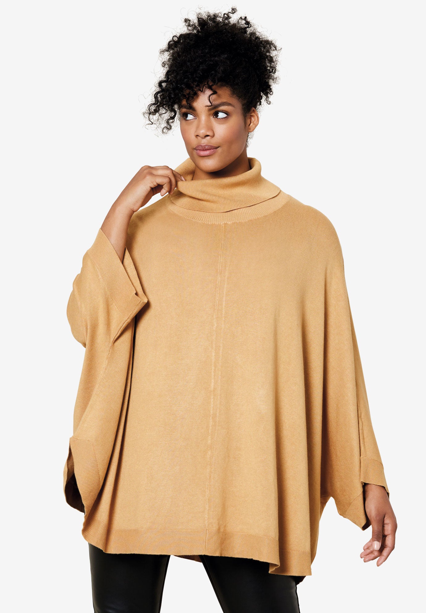 Black shop turtleneck poncho