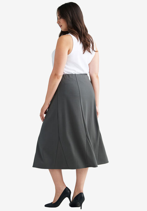 Flared Elastic Waist Skirt, , alternate image number null