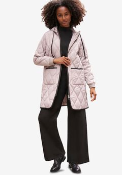 Long Quilted Hooded Jacket