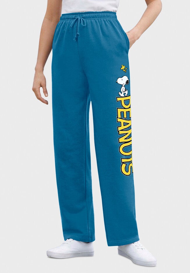 Peanuts Fleece Sweatpants, DEEP TEAL PEANUTS, hi-res image number null