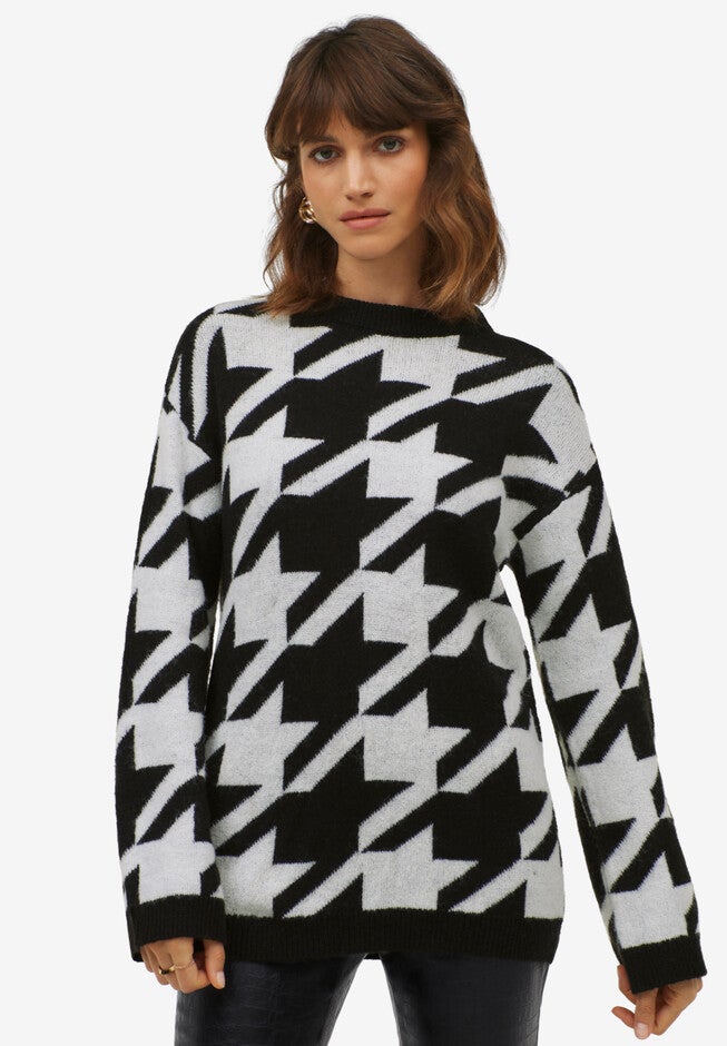Houndstooth Pullover Sweater, , alternate image number 2