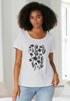 100% Cotton Scoopneck Short Sleeve Graphic Tee