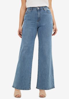 Stretch High-waist Wide Leg Jeans
