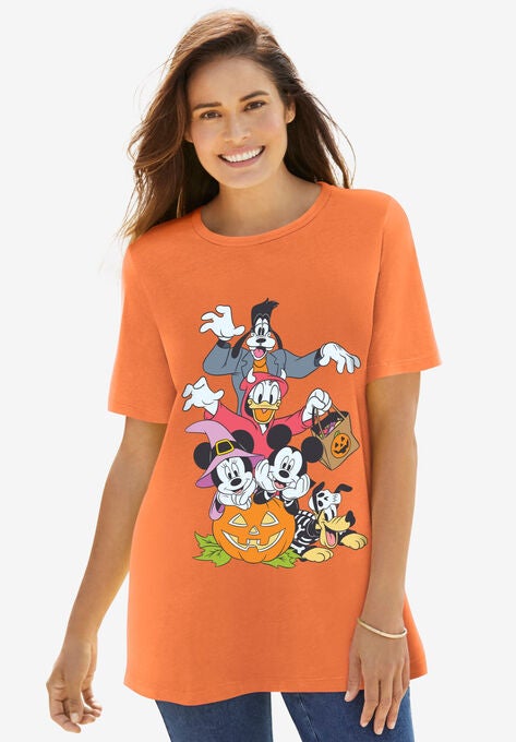 Disney Short Sleeve Crew Tee Orange Halloween Disney, ORANGE HALLOWEEN DISNEY, hi-res image number null