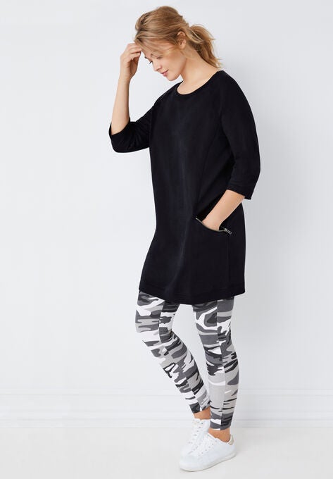 French Terry Zip Pocket Tunic, , alternate image number null