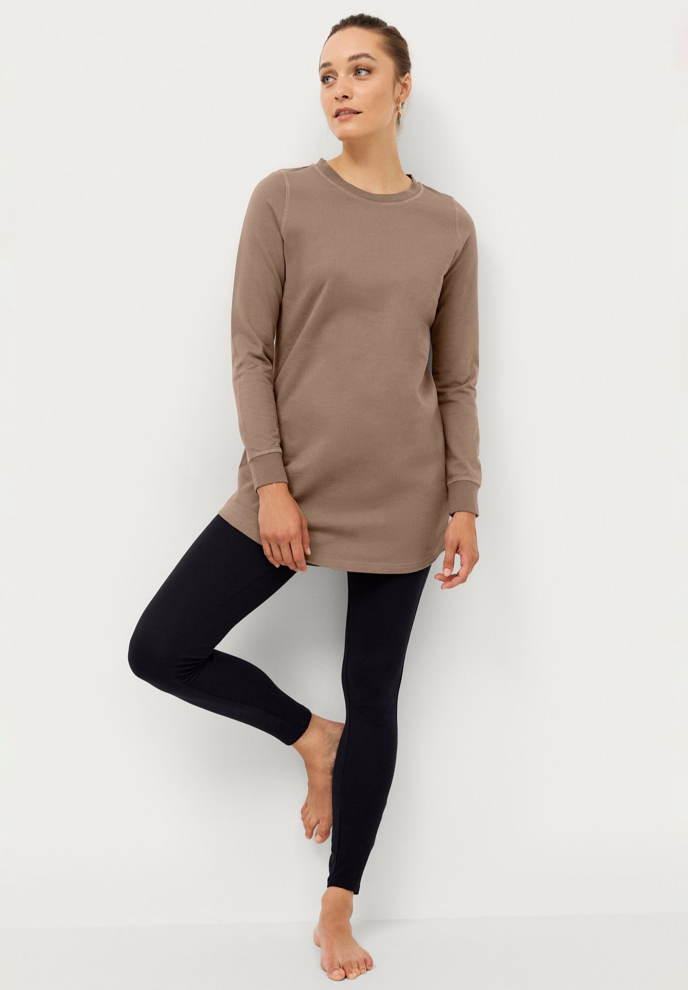 French Terry Blouson Sleeve Sweatshirt Tunic
